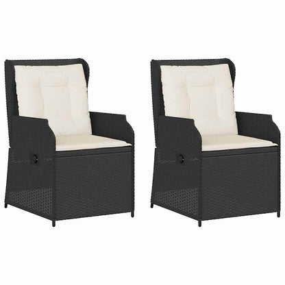 Panchina da giardino 2 pcs Nero polyrattan | homemem39