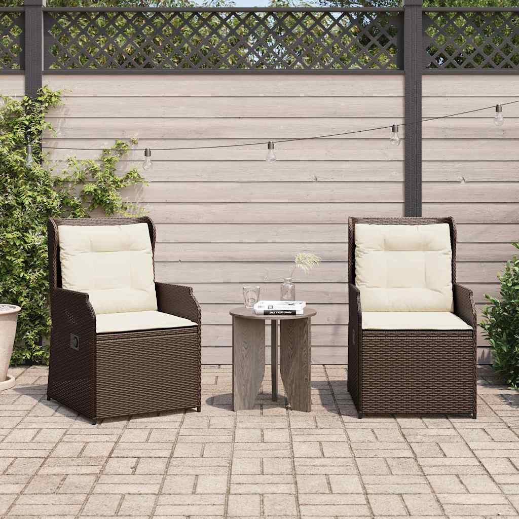 Panchina da giardino con cuscino 2 pcs Marrone Poly Rattan - homemem39