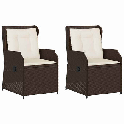 Panchina da giardino con cuscino 2 pcs Marrone Poly Rattan - homemem39