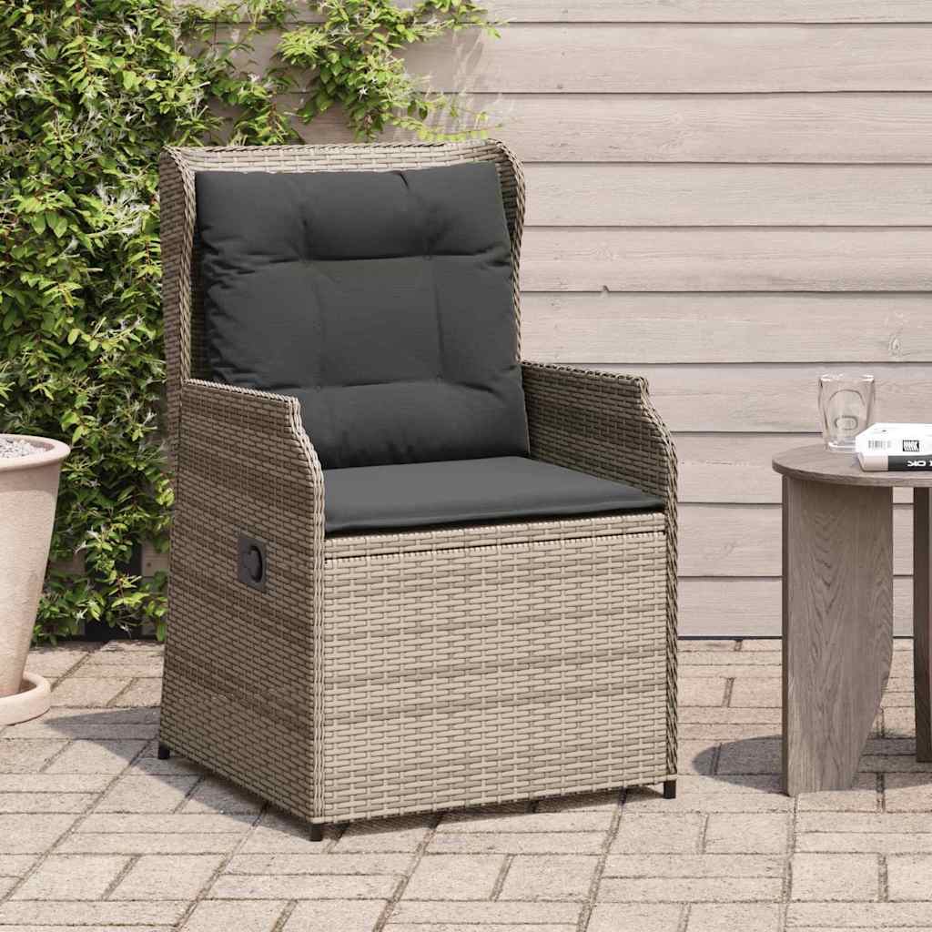 Panchina da giardino con cuscino 2 pcs Grigio Poly Rattan - homemem39