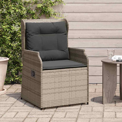 Panchina da giardino con cuscino 2 pcs Grigio Poly Rattan - homemem39