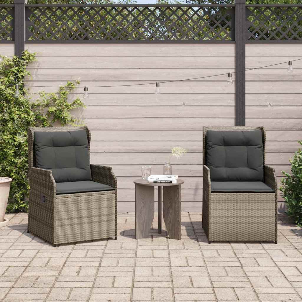 Panchina da giardino con cuscino 2 pcs Grigio Poly Rattan - homemem39