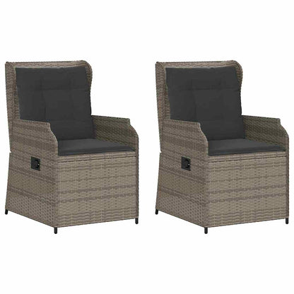 Panchina da giardino con cuscino 2 pcs Grigio Poly Rattan - homemem39