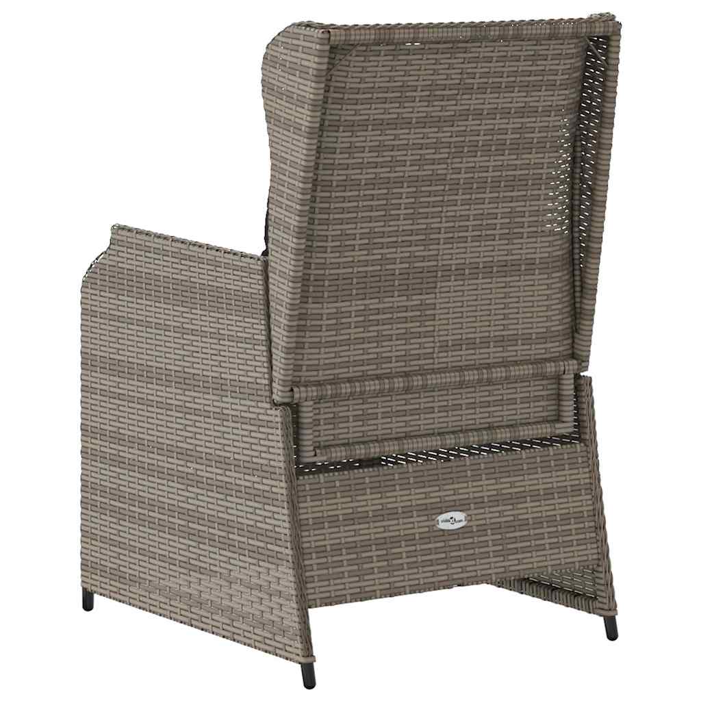 Panchina da giardino con cuscino 2 pcs Grigio Poly Rattan - homemem39