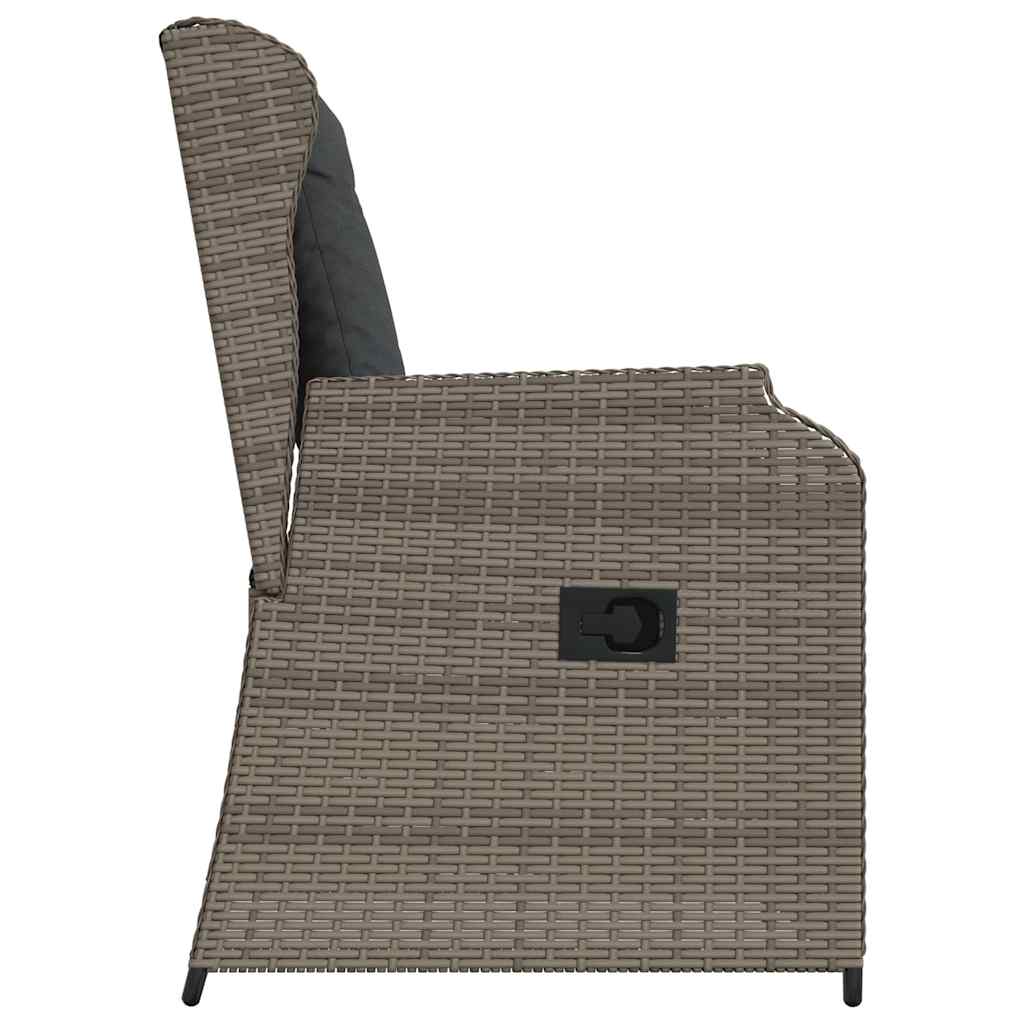 Panchina da giardino con cuscino 2 pcs Grigio Poly Rattan - homemem39