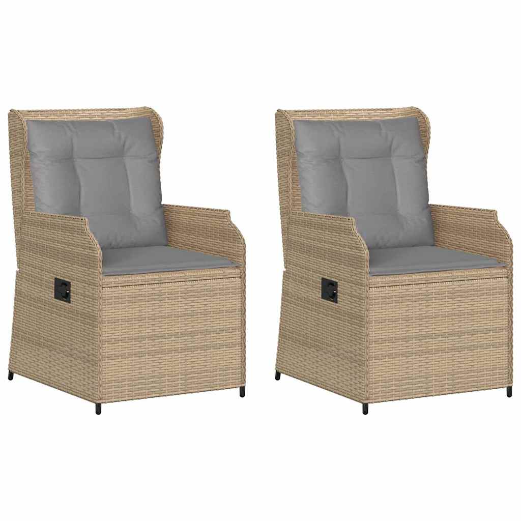 Panchina da giardino con cuscino 2 pcs Beige Poly Rattan - homemem39