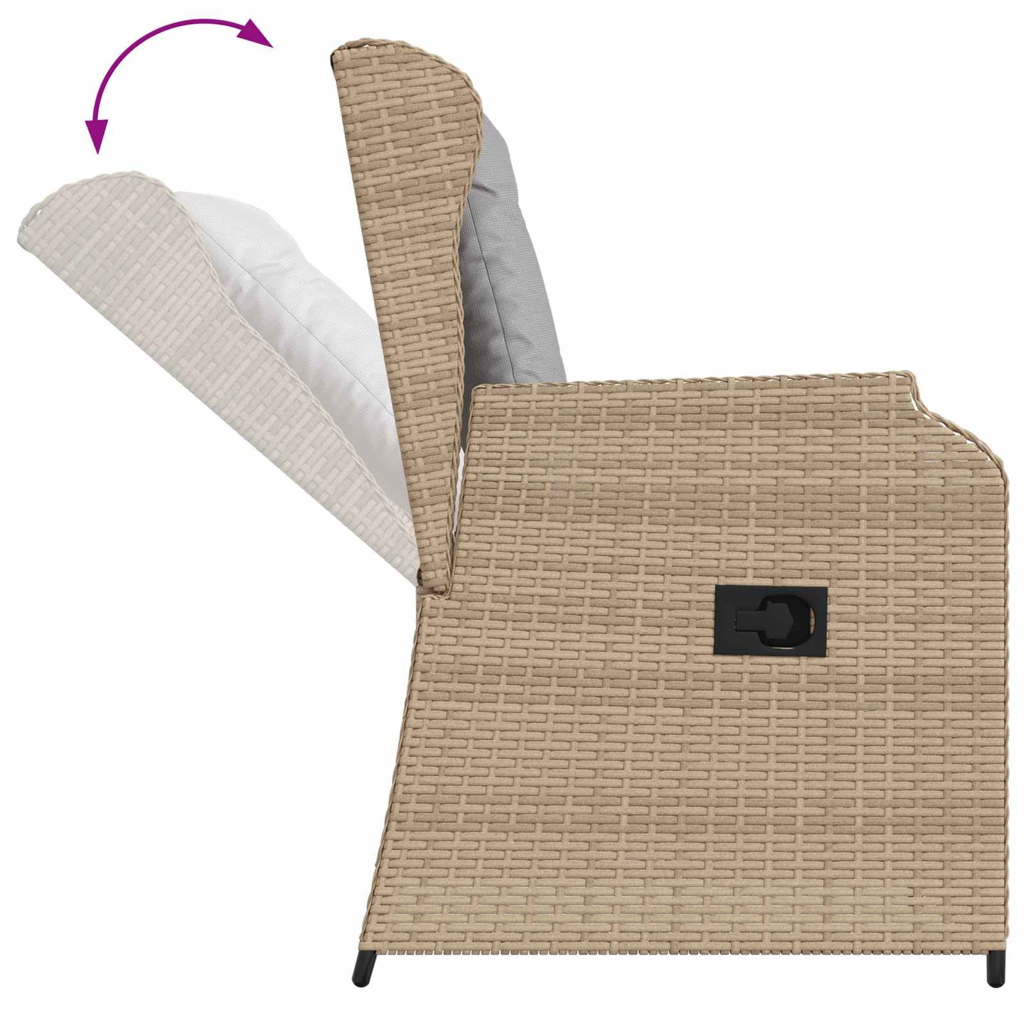 Panchina da giardino 2 pcs Beige polyrattan