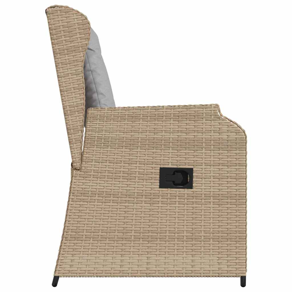 Panchina da giardino con cuscino 2 pcs Beige Poly Rattan - homemem39