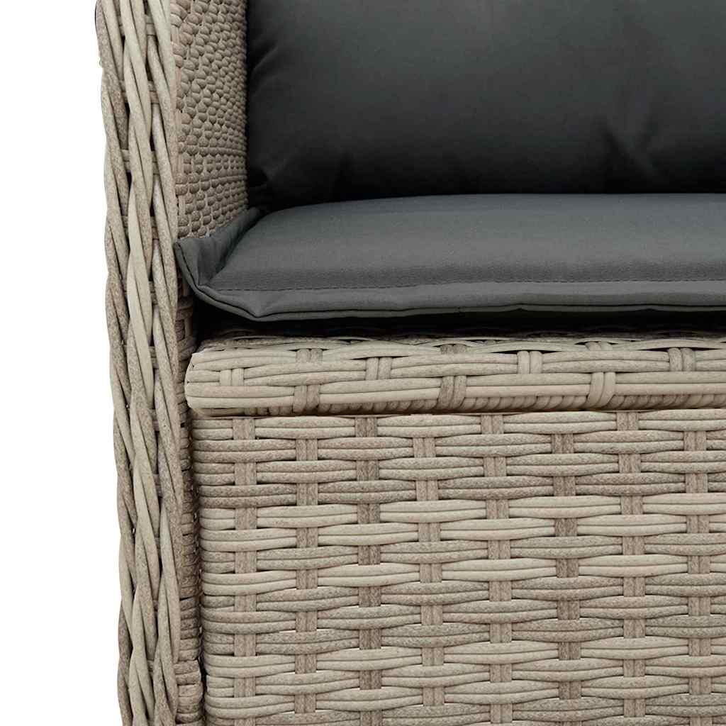 Panchina da giardino 2 pcs Grigio chiaro Poly Rattan - homemem39