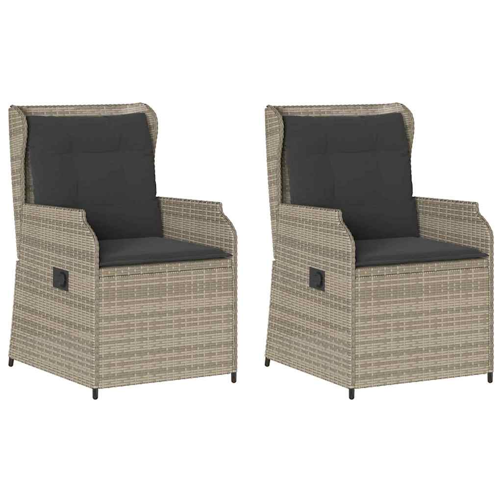 Panchina da giardino 2 pcs Grigio chiaro Poly Rattan - homemem39