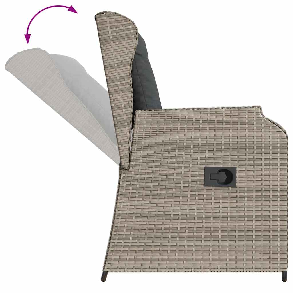 Panchina da giardino 2 pcs Grigio chiaro Poly Rattan - homemem39