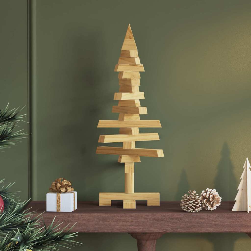 Albero di Natale in legno Marrone 60 cm Legno di pino massello