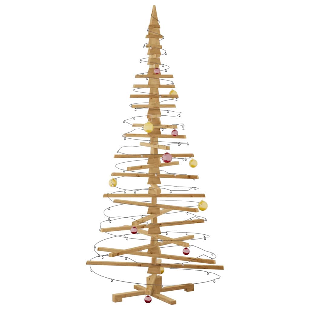 Albero di Natale in legno Marrone 210 cm Legno di pino massello