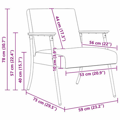 poltrona Grigio chiaro 59 x 75 x 78 cm Tessuto