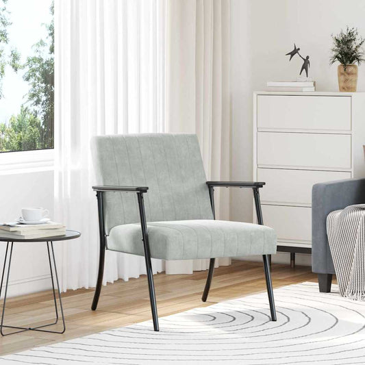 poltrona Grigio chiaro 59 x 75 x 78 cm Velluto