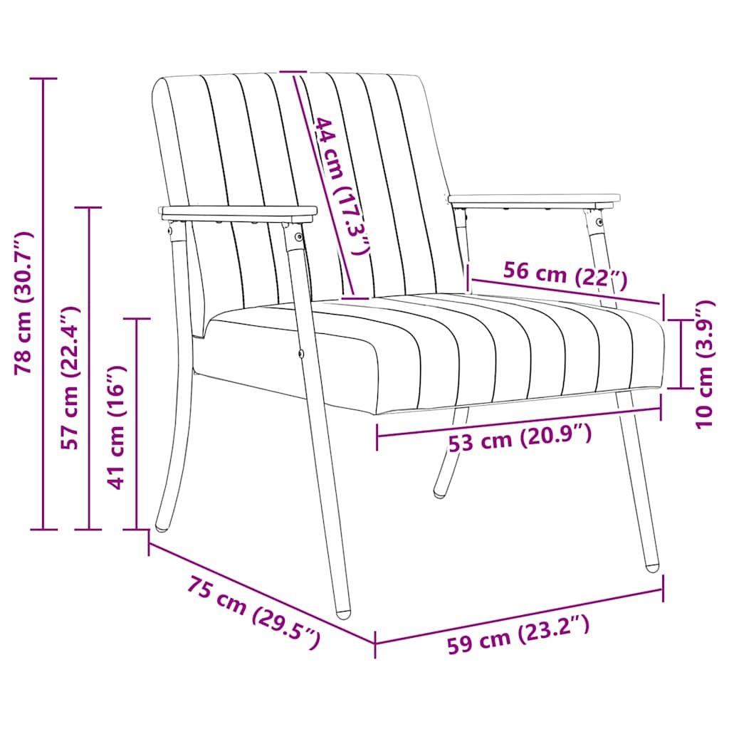 poltrona Grigio chiaro 59 x 75 x 78 cm Velluto