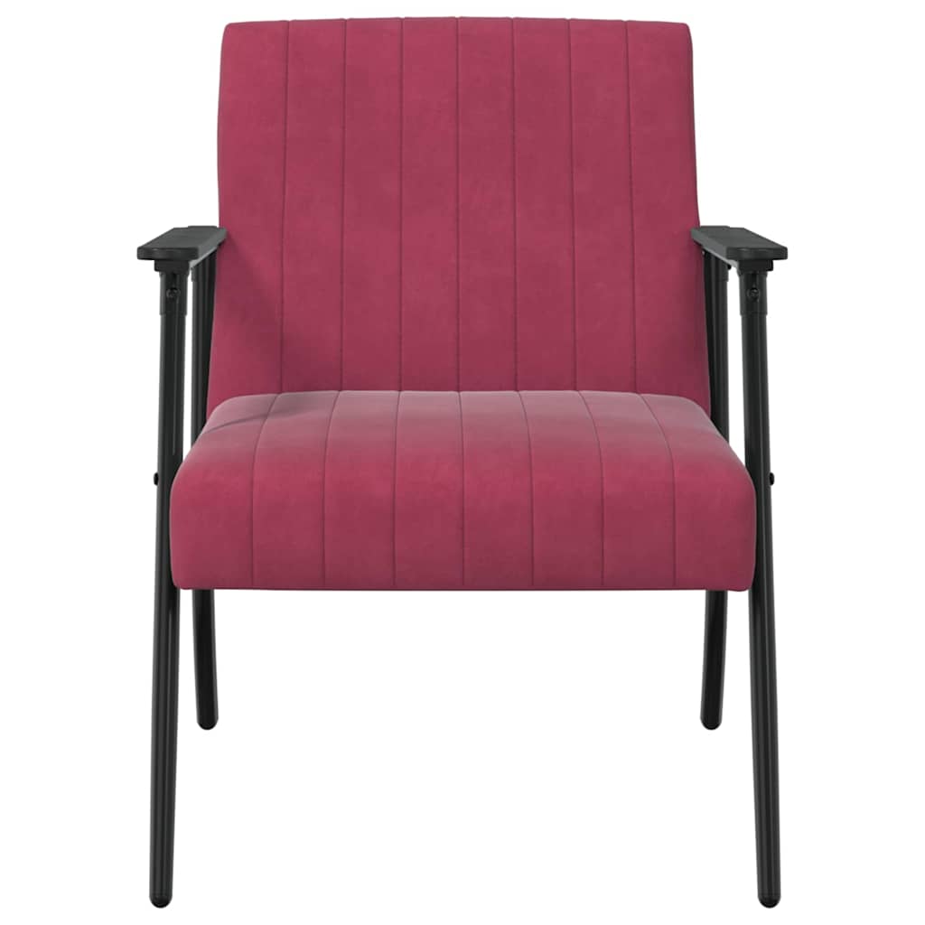 poltrona Rosso Vino 59 x 75 x 78 cm Velluto