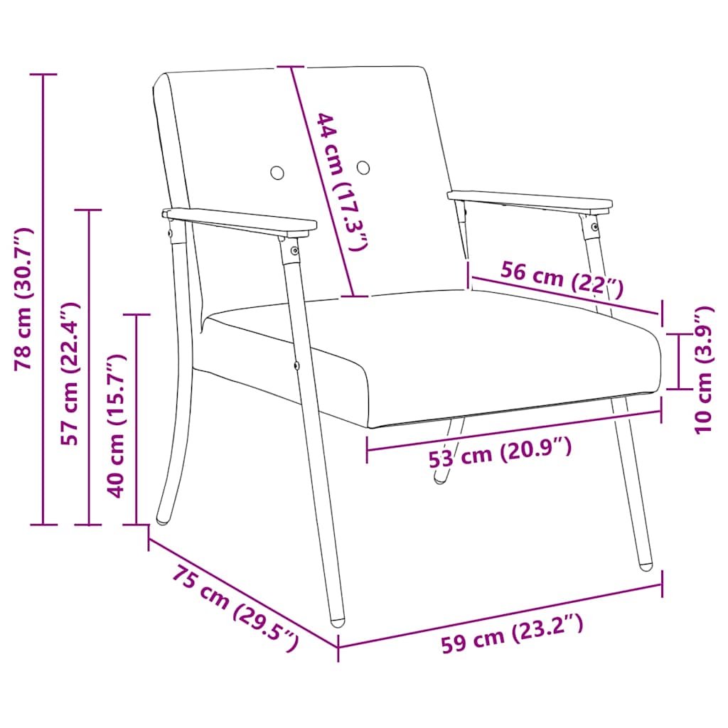 poltrona Verde Scuro 59 x 75 x 78 cm Tessuto