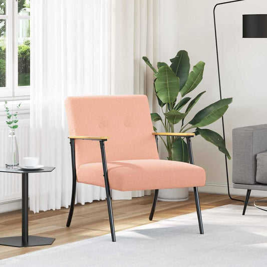 poltrona Rosa 59 x 75 x 78 cm Tessuto simile alla lana ricci