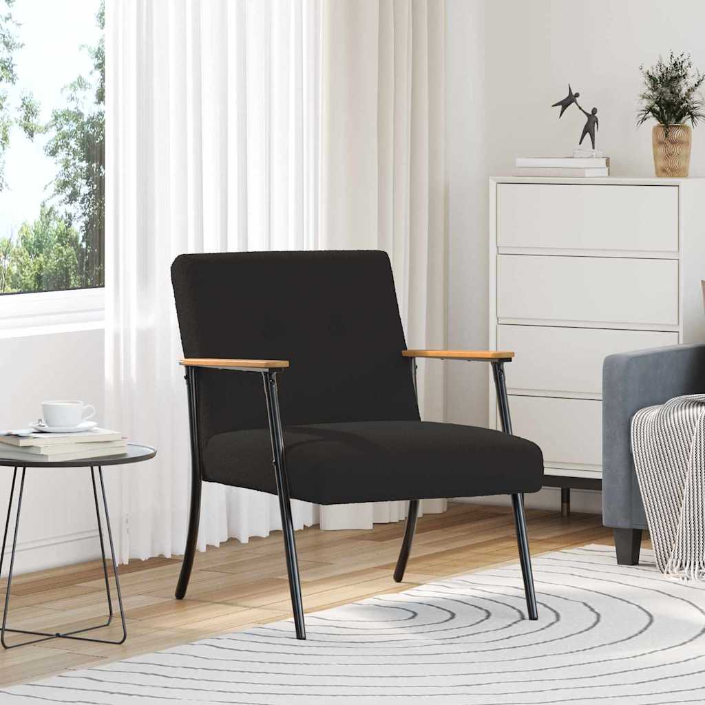 poltrona Nero 59 x 75 x 78 cm Tessuto simile alla lana ricci