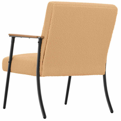 poltrona Beige Tessuto simile alla lana ricci | homemem39
