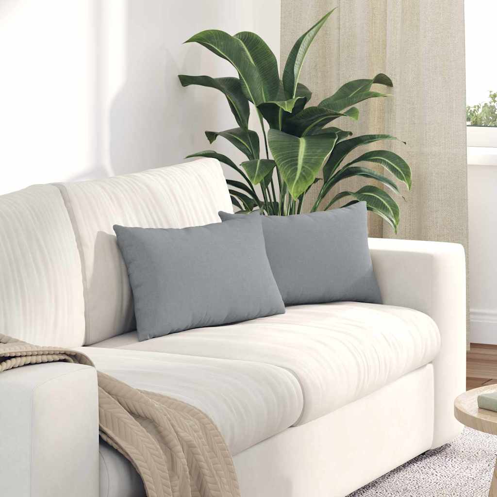 Cuscini da Divano 2 pcs Grigio chiaro 50 x 30 cm Tessuto | homemem39