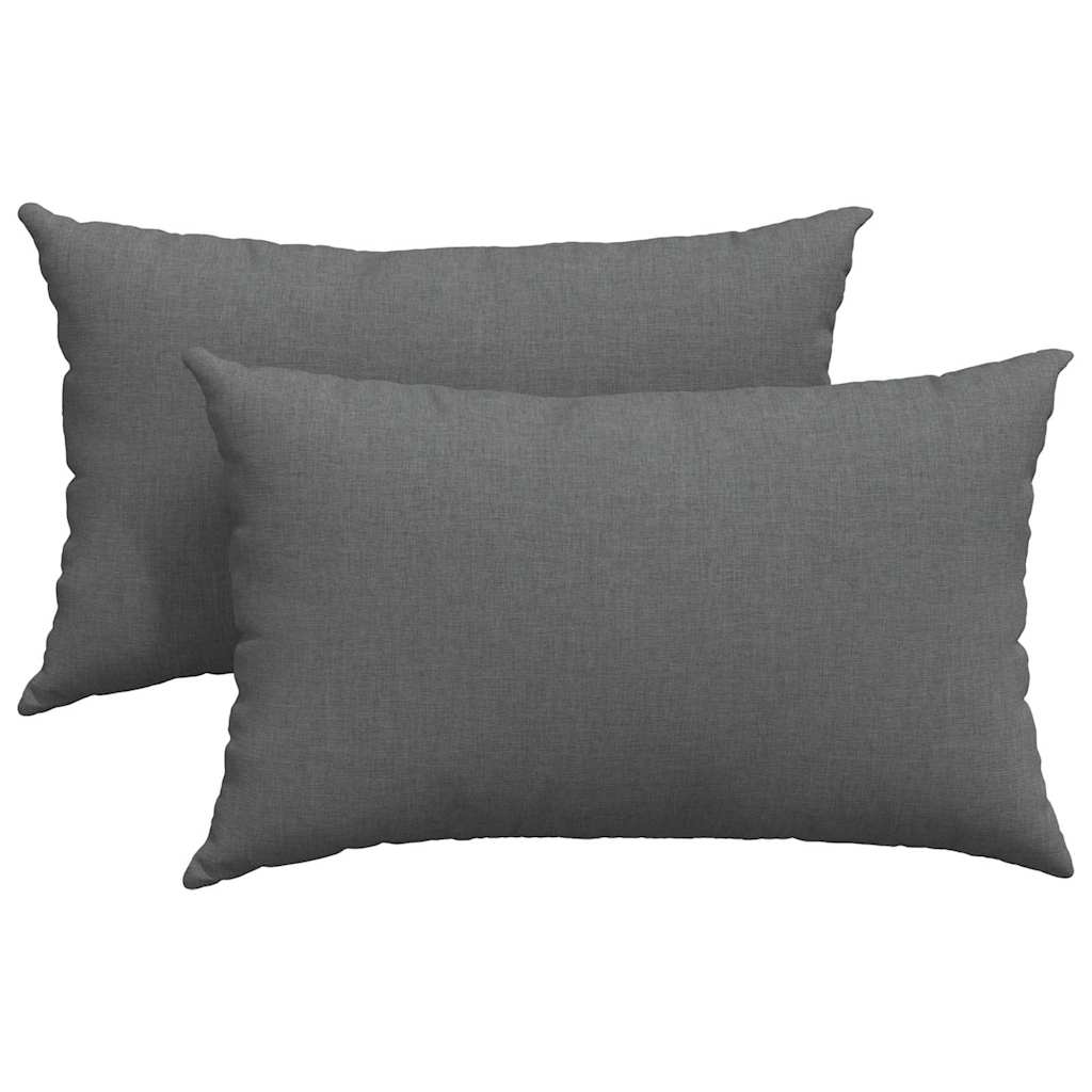 Cuscini da Divano 2 pcs Grigio scuro 50 x 30 cm Tessuto | homemem39