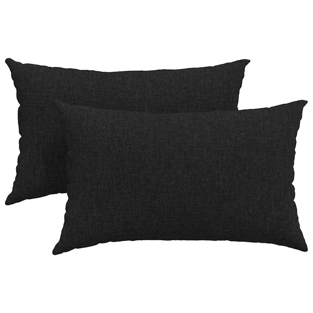 Cuscini da Divano 2 pcs Nero 50 x 30 cm Tessuto | homemem39