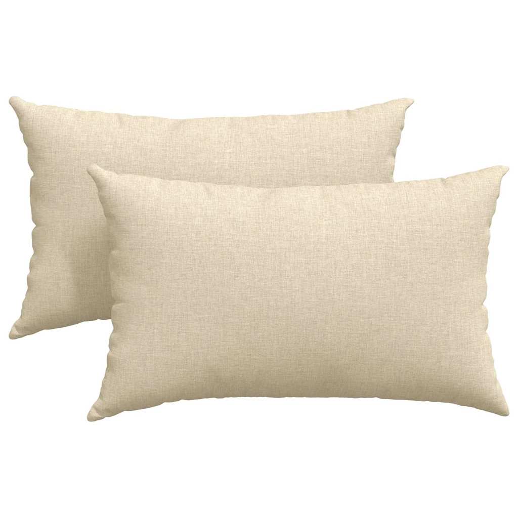 Cuscini da Divano 2 pcs Crema 50 x 30 cm Tessuto | homemem39