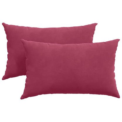 Cuscini da Divano 2 pcs Rosso vino 50 x 30 cm Tessuto in Cords | homemem39