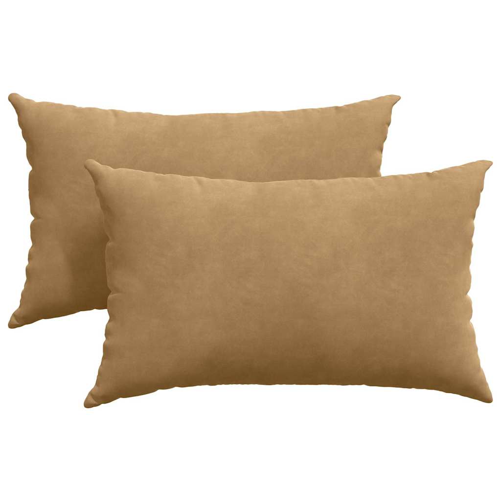 Cuscini da Divano 2 pcs Marrone 50 x 30 cm Tessuto in Cords | homemem39