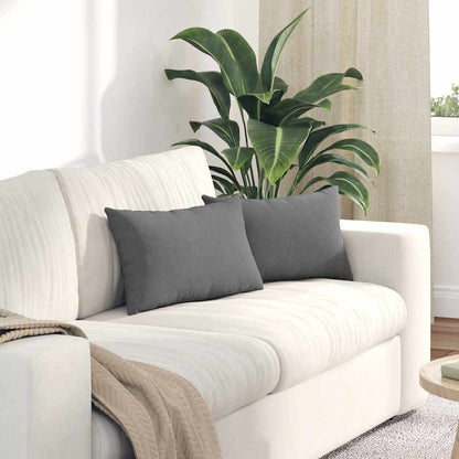 Cuscini da Divano 2 pcs Grigio scuro 50 x 30 cm Tessuto | homemem39