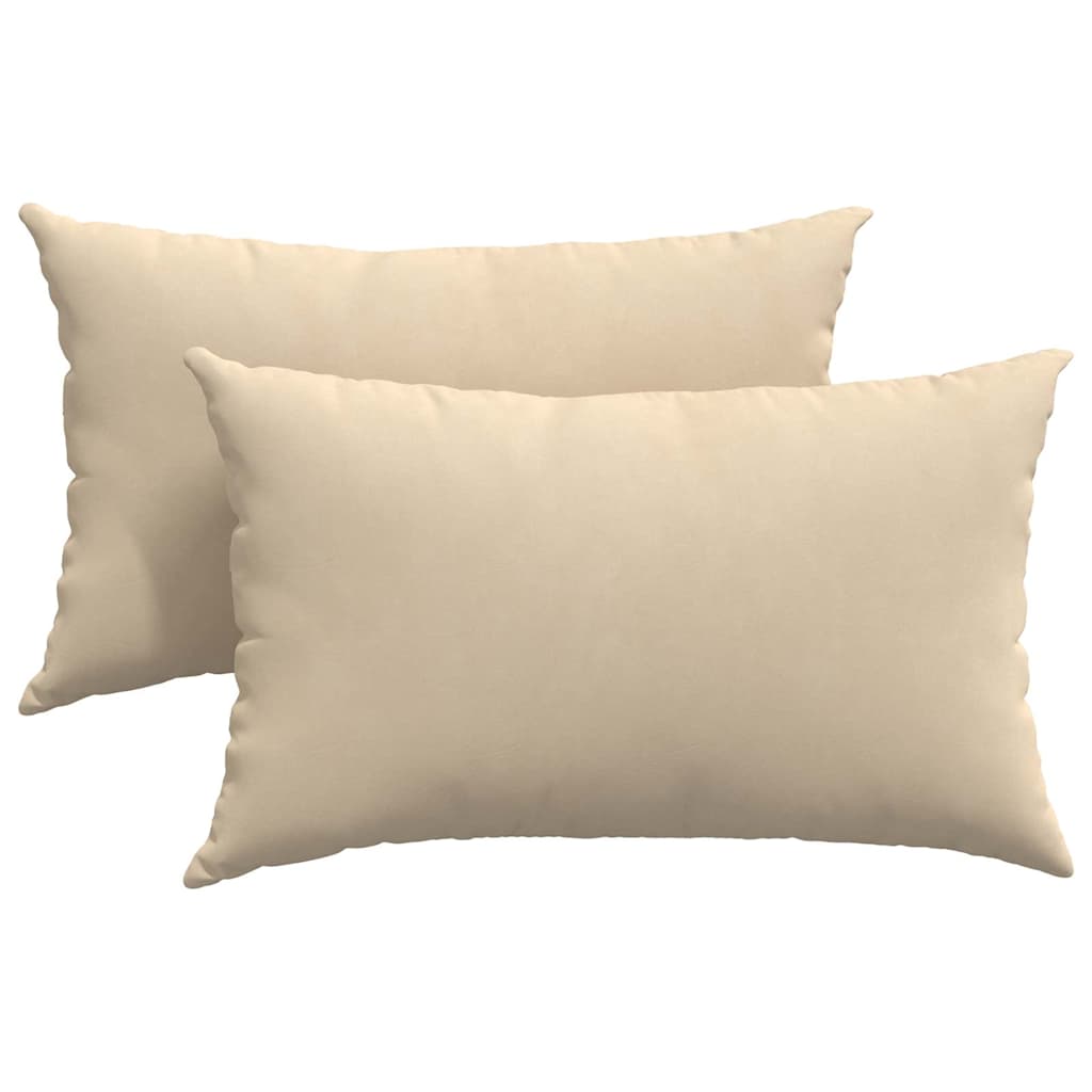 Cuscini da Divano 2 pcs Crema 50 x 30 cm Tessuto | homemem39