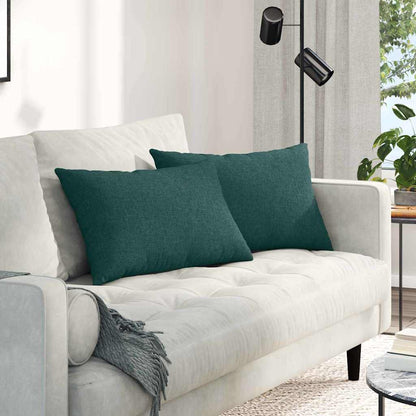 Cuscini da Divano 2 pcs Verde Scuro 60 x 40 cm Tessuto | homemem39