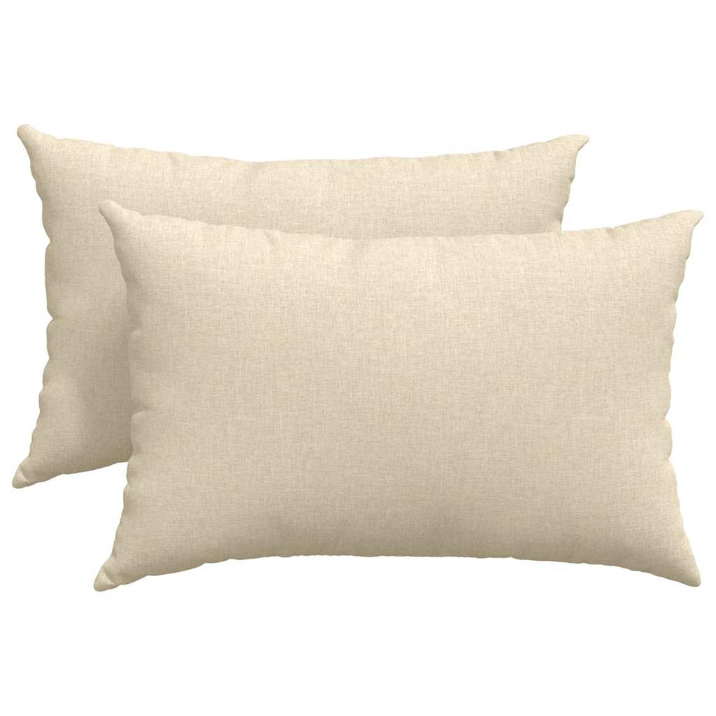 Cuscini da Divano 2 pcs Crema 60 x 40 cm Tessuto | homemem39