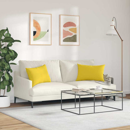 Cuscini da Divano 2 pcs Giallo Chiaro 60 x 40 cm Tessuto | homemem39