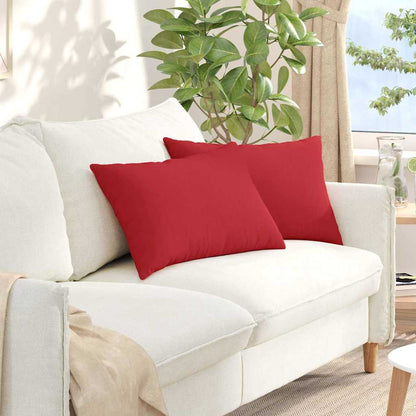 Cuscini da Divano 2 pcs Rosso 60 x 40 cm Tessuto | homemem39