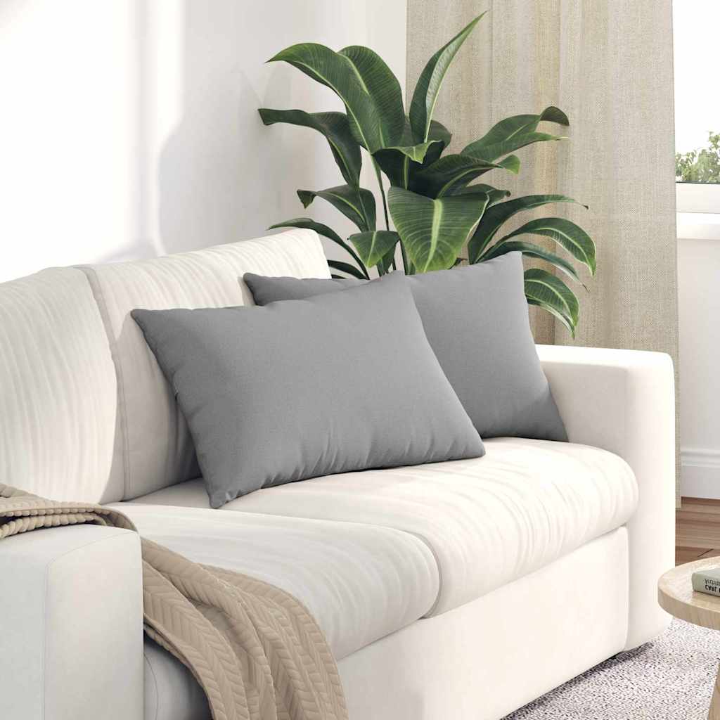 Cuscini da Divano 2 pcs Grigio Nuvola 60 x 40 cm Tessuto | homemem39