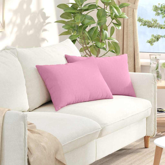 Cuscini da Divano 2 pcs Rosa 60 x 40 cm Tessuto | homemem39