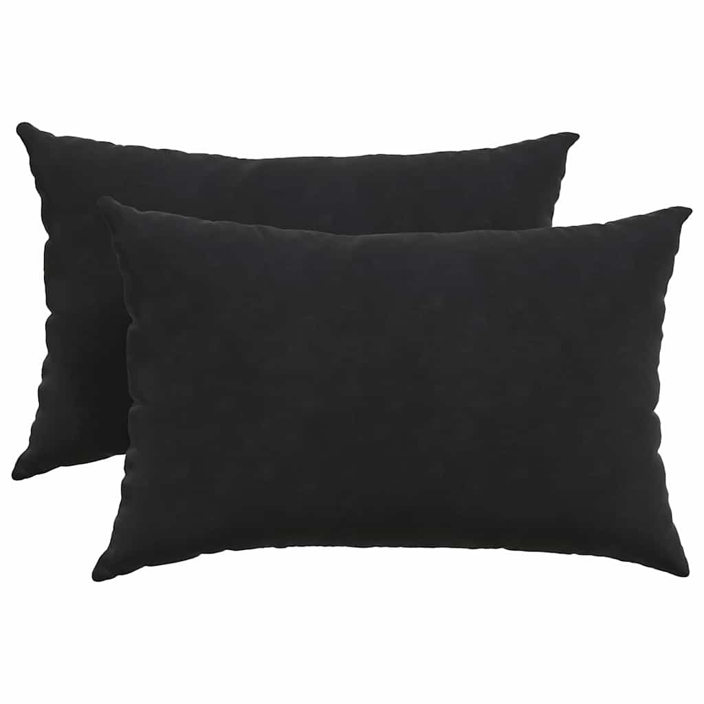 Cuscini da Divano 2 pcs Nero 60 x 40 cm Tessuto in Cords | homemem39