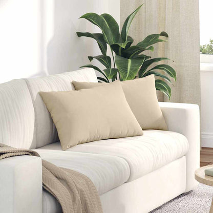 Cuscini da Divano 2 pcs Crema 60 x 40 cm Tessuto | homemem39