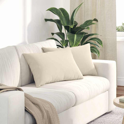 Cuscini da Divano 2 pcs Beige 60 x 40 cm Tessuto | homemem39