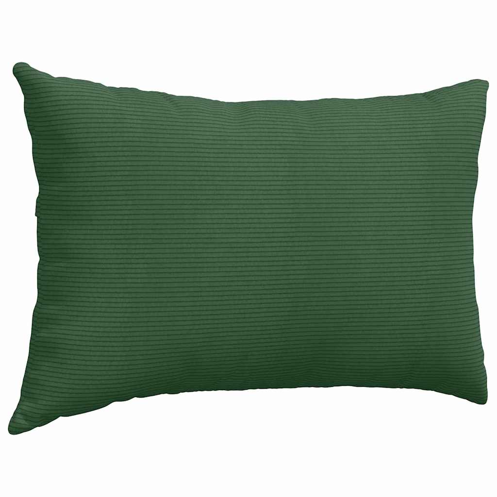 Cuscini da Divano 2 pcs Verde Scuro 60 x 40 cm Tessuto in Cords | homemem39