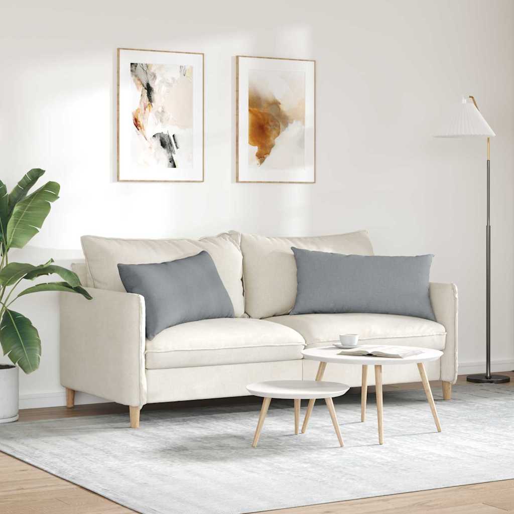 Cuscini da Divano 2 pcs Grigio chiaro 80 x 40 cm Tessuto | homemem39