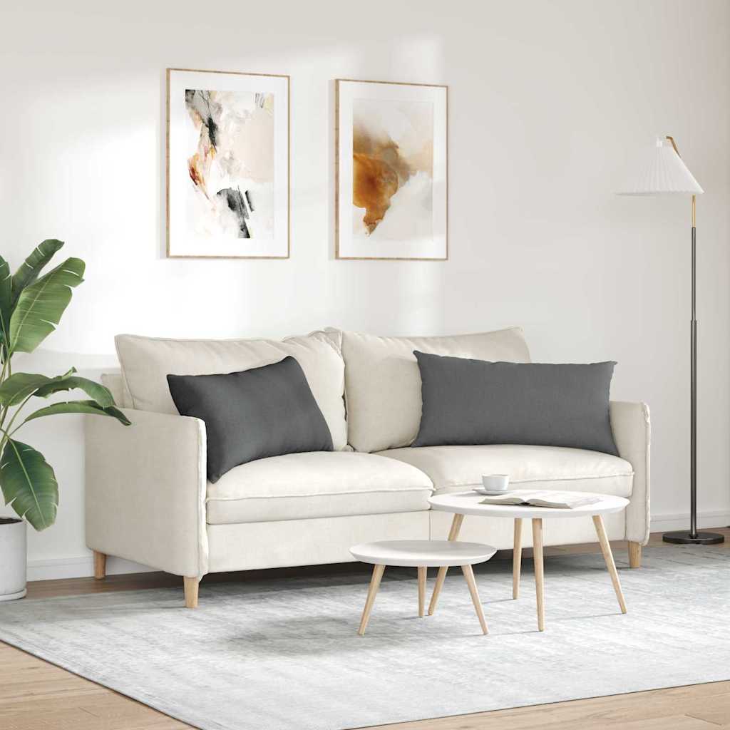 Cuscini da Divano 2 pcs Grigio scuro 80 x 40 cm Tessuto | homemem39