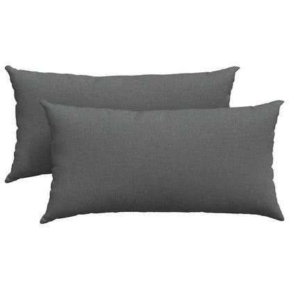 Cuscini da Divano 2 pcs Grigio scuro 80 x 40 cm Tessuto | homemem39