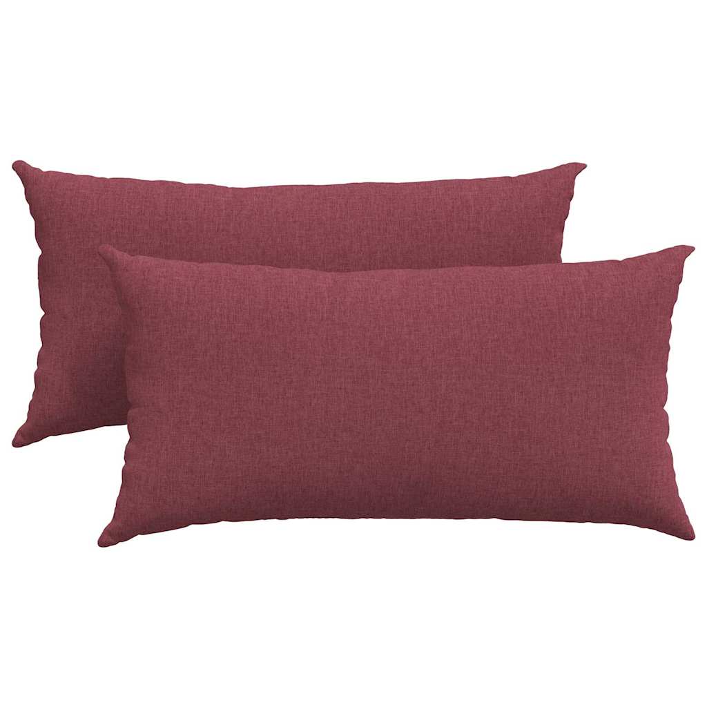 Cuscini da Divano 2 pcs Rosso Vino 80 x 40 cm Tessuto | homemem39