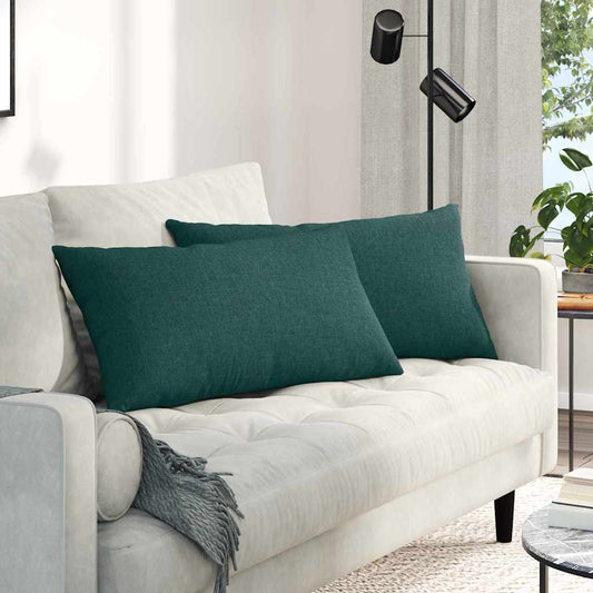 Cuscini da Divano 2 pcs Verde Scuro 80 x 40 cm Tessuto | homemem39