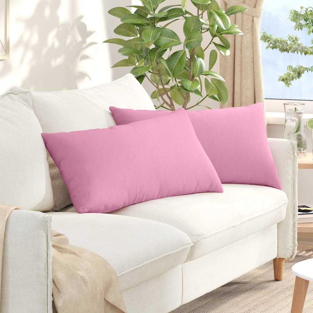 Cuscini da Divano 2 pcs Rosa 80 x 40 cm Tessuto | homemem39