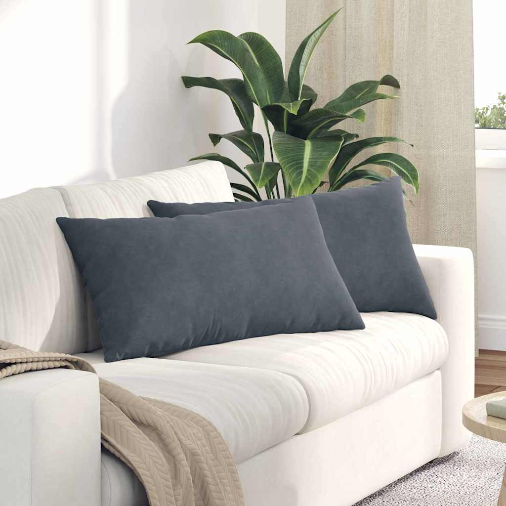 Cuscini da Divano 2 pcs Grigio scuro 80 x 40 cm | homemem39